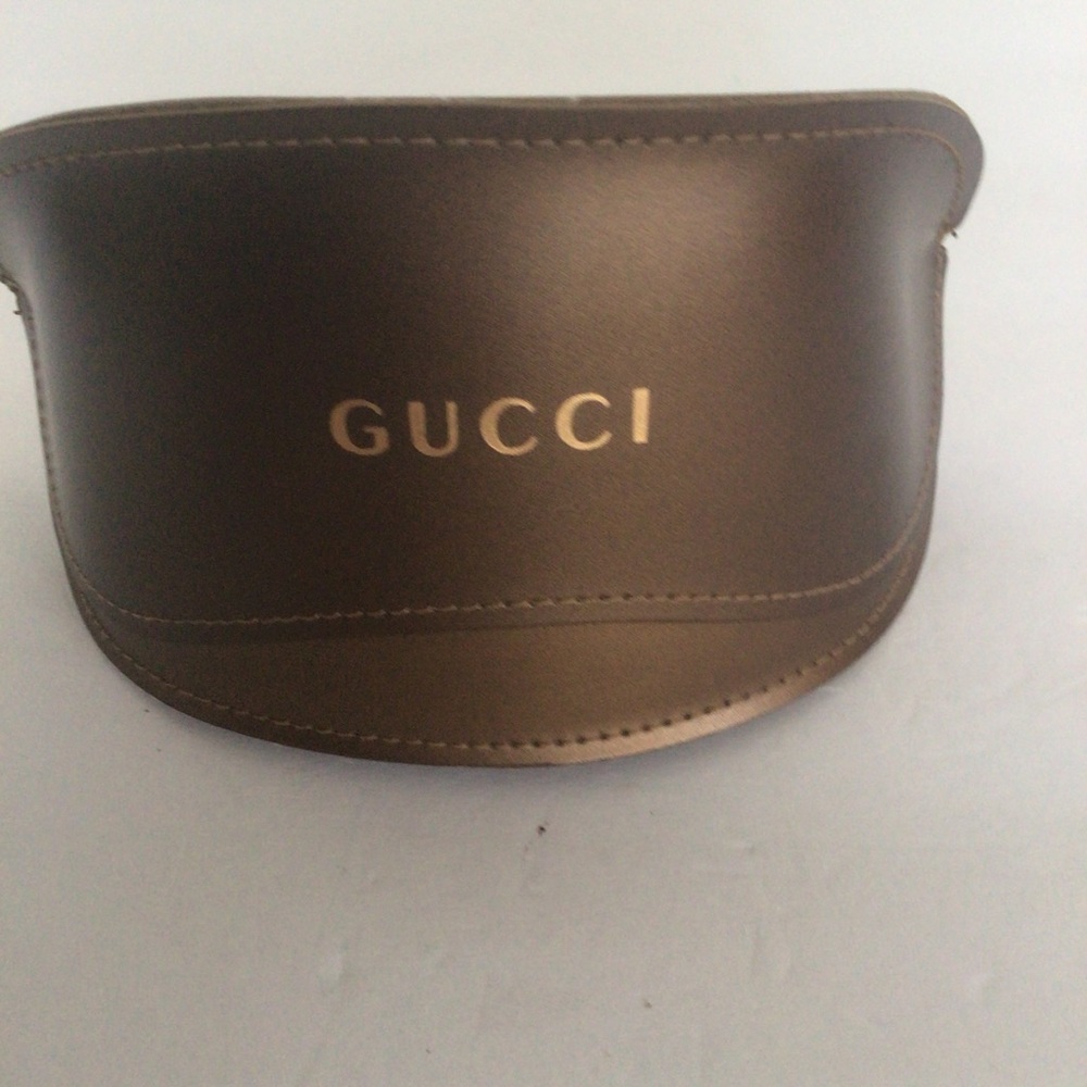 Gucci Brown Sunglasses Case with Gold Logo